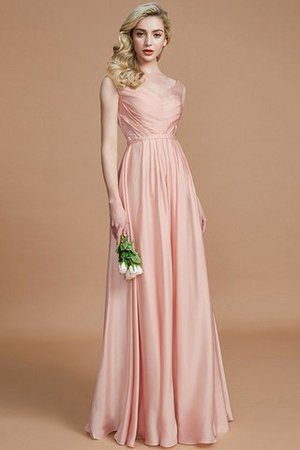 Robe demoiselle d'honneur naturel v encolure de princesse avec sans manches ruché - Photo 26