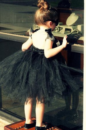 Robe de cortège enfant de mode de bal bandouliere spaghetti en tulle ceinture avec gradins - Photo 4