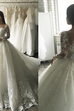 Vestido de Novia de Manga larga de Apliques de Cordón de Linda - Foto 1