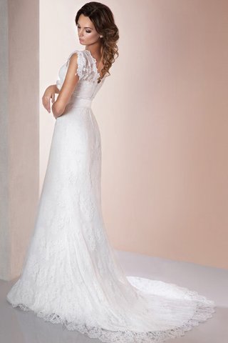 Robe de mariée attirent longue informel avec manche épeules enveloppants decoration en fleur - Photo 2