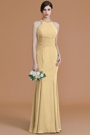 Robe demoiselle d'honneur naturel avec sans manches en chiffon ruché de sirène - Photo 19