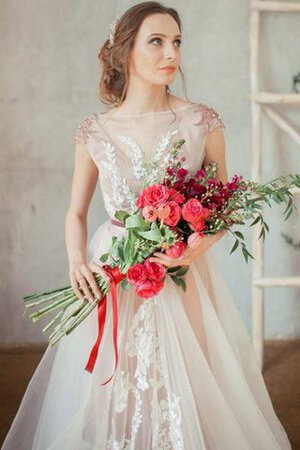 Abito da Sposa Conotta con Bottone Vintage Semplice con Ricamo Barchetta - Foto 4