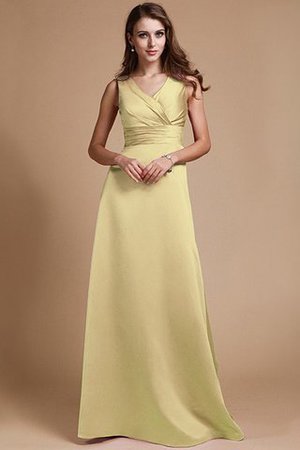 Robe demoiselle d'honneur fermeutre eclair jusqu'au sol de princesse ruché a-ligne - Photo 9