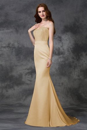 Robe demoiselle d'honneur naturel longue avec perle avec sans manches de sirène - Photo 29