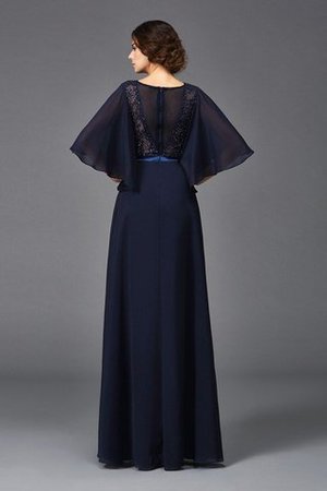 Robe mère de mariée longue a-ligne col u profond avec chiffon avec sans manches - Photo 2