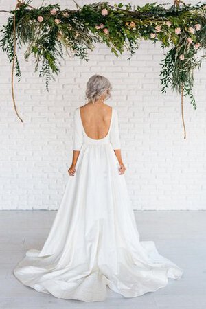 Moderno Vestido de Novia de Escote con cuello Alto de Barco de Drapeado - Foto 1