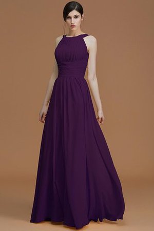 Robe demoiselle d'honneur avec zip a-ligne de princesse en chiffon manche nulle - Photo 19