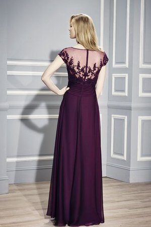 Robe de bal plissé modeste avec manche épeules enveloppants avec manche courte a-ligne - Photo 2