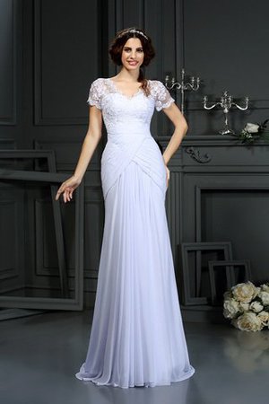 Robe de mariée distinguee avec manche courte avec zip en forme de traîne moyenne - Photo 1