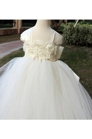 Robe de cortège enfant plissage de mode de bal textile en tulle jusqu'au sol avec fleurs - Photo 3