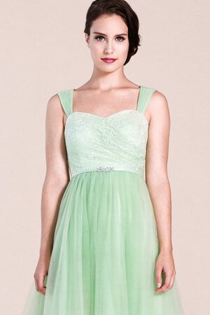 Robe demoiselle d'honneur romantique avec perle en tulle longueur au ras du sol ligne a - Photo 5