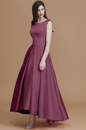 Asymmetrisch Prinzessin Reißverschluss Ärmelloses Satin Brautjungfernkleid - Bild 11