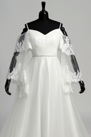 Robe de mariée croisade bretelles spaghetti de traîne moyenne avec zip textile en tulle - Photo 6