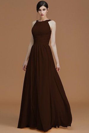 Robe demoiselle d'honneur avec zip a-ligne de princesse en chiffon manche nulle - Photo 13