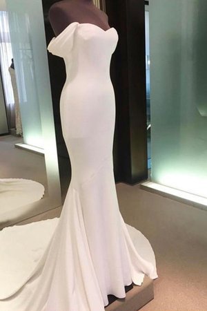 Robe de mariée en salle élégant de traîne moyenne plissage longue - Photo 3