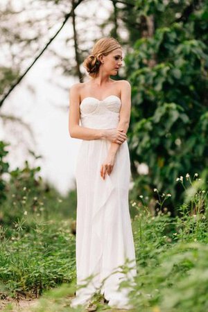 Abito da Sposa in pizzo Naturale A Terra monospalla A-Line Senza Maniche - Foto 5