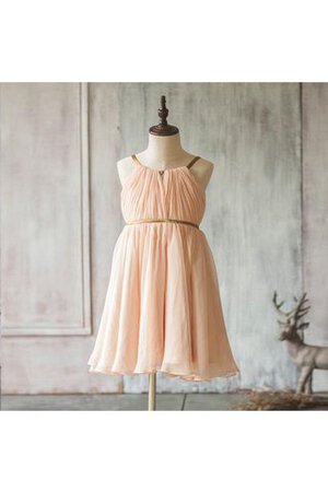 Robe de cortège enfant plissage de lotus avec chiffon ceinture en étoffe - Photo 1