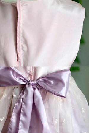 Abito da Cerimonia Bambini in Organza Ball Gown con Fiore con Increspature Tondo A-Line - Foto 4