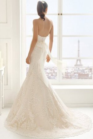 Robe de mariée naturel impressioé de sirène avec nœud manche nulle - Photo 2