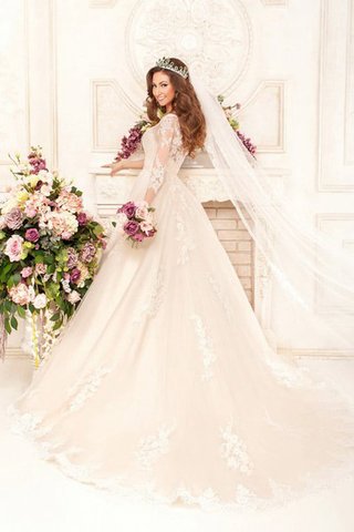 Abito da Sposa Elegante originale A-Line Lungo con Perline con Applique - Foto 2