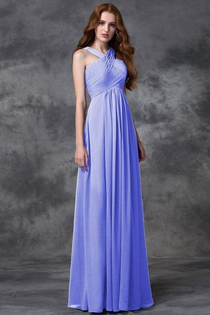 Robe demoiselle d'honneur longue avec zip ruché avec sans manches avec chiffon - Photo 16