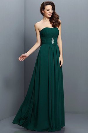 Robe demoiselle d'honneur longue de bustier jusqu'au sol fermeutre eclair a-ligne - Photo 9