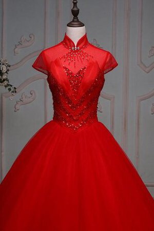 Spitze Perlenbesetztes Duchesse-Linie langes Quinceanera Kleid mit Bordüre mit Applikation - Bild 4