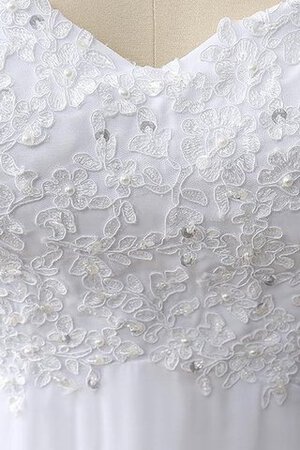 Robe de mariée simple a-ligne décolleté dans le dos col en forme de cœur sans ceinture - Photo 2