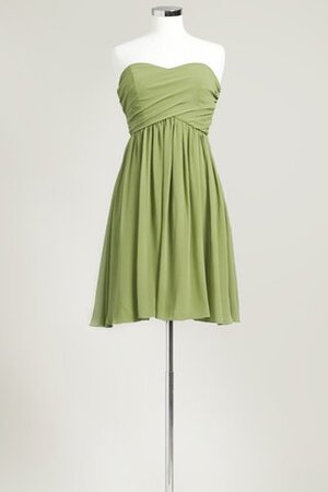 Robe demoiselle d'honneur courte plissé col en forme de cœur avec chiffon ruché - Photo 20