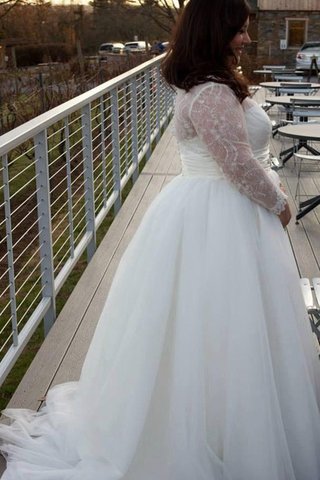 Abito da Sposa in pizzo Semplice Formale E Informale in Tulle V-Scollo Senza Maniche - Foto 2