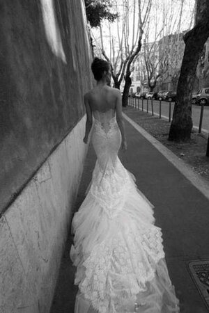 Abito da Sposa Romantico Coda A Strascico Cattedrale in pizzo Schiena Nuda in Tulle seducente - Foto 2