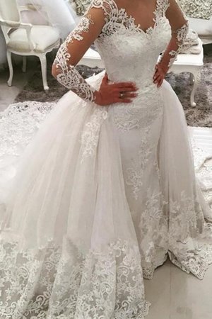 Abito da sposa sogno v-scollo a chiesa con maniche lunghe alla moda naturale - Foto 1