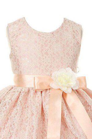 Robe de cortège enfant ceinture manche nulle ligne a avec décoration dentelle avec fleurs - Photo 2