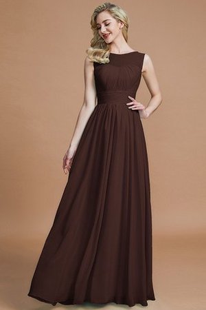 Robe demoiselle d'honneur naturel avec sans manches ligne a en chiffon de princesse - Photo 12