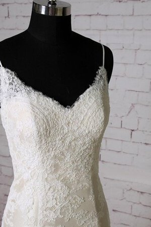 Abito da Sposa Schiena Nuda a riva Vintage Coda A Strascico Corto Elegante in Pizzo - Foto 2