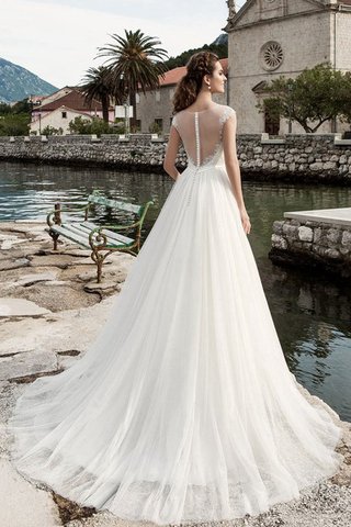 Abito da Sposa A-Line A Terra medievale Formale E Informale in Pizzo con Piega - Foto 2