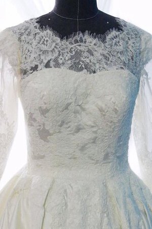 Abito da Sposa con Increspature in Raso conservatore A-Line Elegante in Pizzo - Foto 2