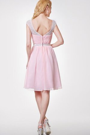 Robe demoiselle d'honneur facile ruché ligne a avec chiffon au niveau de genou - Photo 3