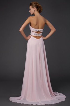 Ärmelloses Prinzessin A-Linie Sittsames Ballkleid aus Chiffon - Bild 2