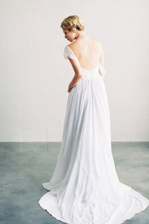 Ärmellos Chiffon A-Line schlichtes Brautkleid mit offenen Rücken mit kreuz - Bild 1