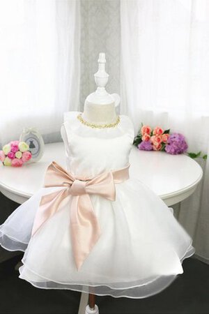 Abito da Cerimonia Bambini Ball Gown Senza Maniche con Increspato decorato Tondo al ginocchio - Foto 4