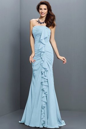 Meerjungfrau Stil Ärmelloses Chiffon Bodenlanges Brautjungfernkleid mit Empire Taille - Bild 18