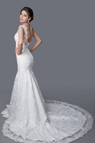 Robe de mariée grandiose facile manche nulle de traîne courte avec perle - Photo 2