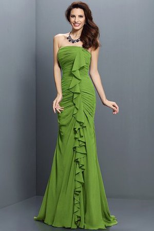 Robe demoiselle d'honneur plissage longue avec zip en chiffon de bustier - Photo 14