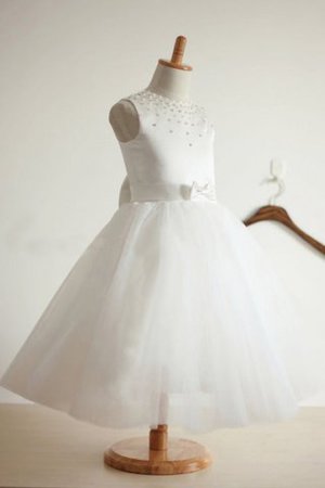 Abito da Cerimonia Bambini Lungo decorato Ball Gown Senza Maniche in Tulle - Foto 1