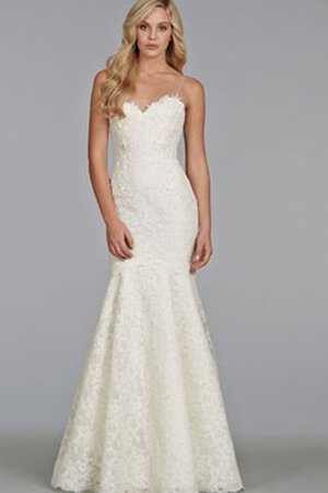 Robe de mariée femme branché exclusif avec sans manches avec broderie bretelles spaghetti - Photo 4