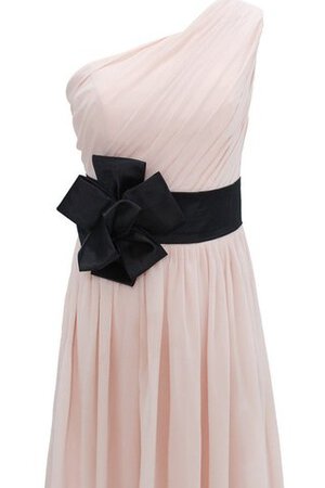 Robe demoiselle d'honneur naturel a-ligne fermeutre eclair en chiffon d'épaule asymétrique - Photo 11