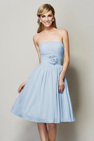 Robe demoiselle d'honneur courte avec chiffon de bustier avec zip a-ligne - Photo 18