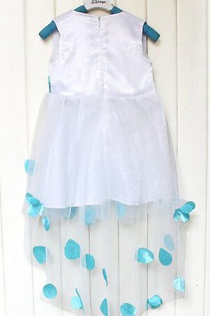 Robe de cortège enfant textile en tulle haut bas avec zip entrecroisé avec fleurs - Photo 3