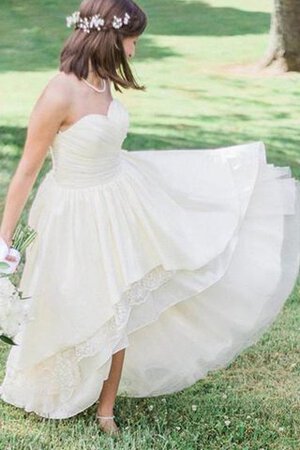 Moderno Vestido de Novia de Corte-A en Gasa de Playa de Escote Corazón - Foto 3